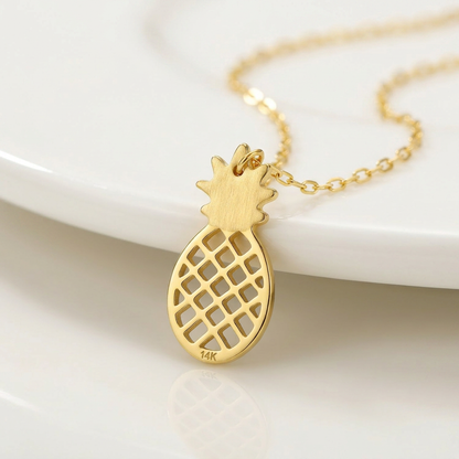 14k yellow gold pineapple necklace, Avera Group, view 3