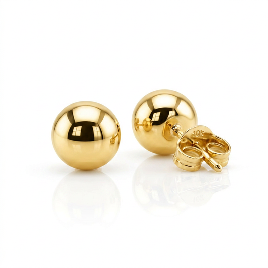 10k Yellow Gold Round Stud Earrings (5.0 mm), Avera Group, view 2