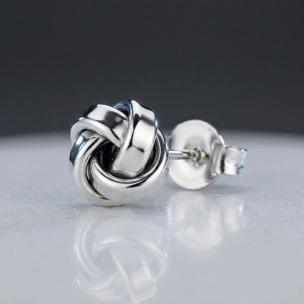 Petite Sterling Silver Polished Love Knot Earrings by Avera Group