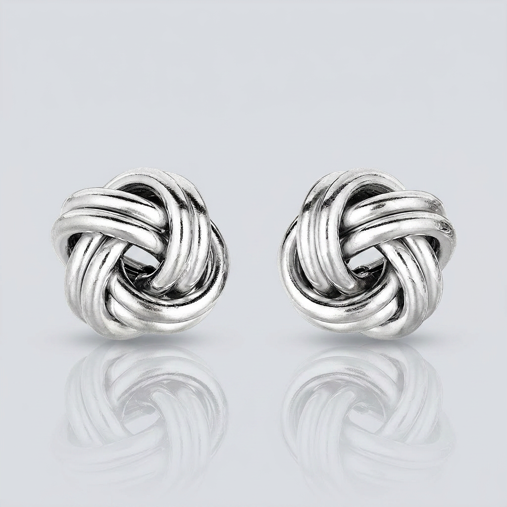 Sterling Silver Polished Love Knot Earrings by Avera Group