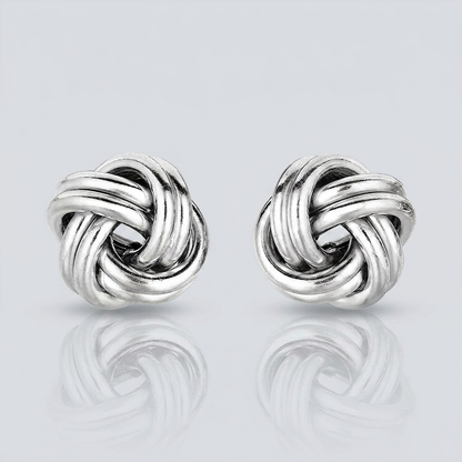 Sterling Silver Polished Love Knot Earrings by Avera Group