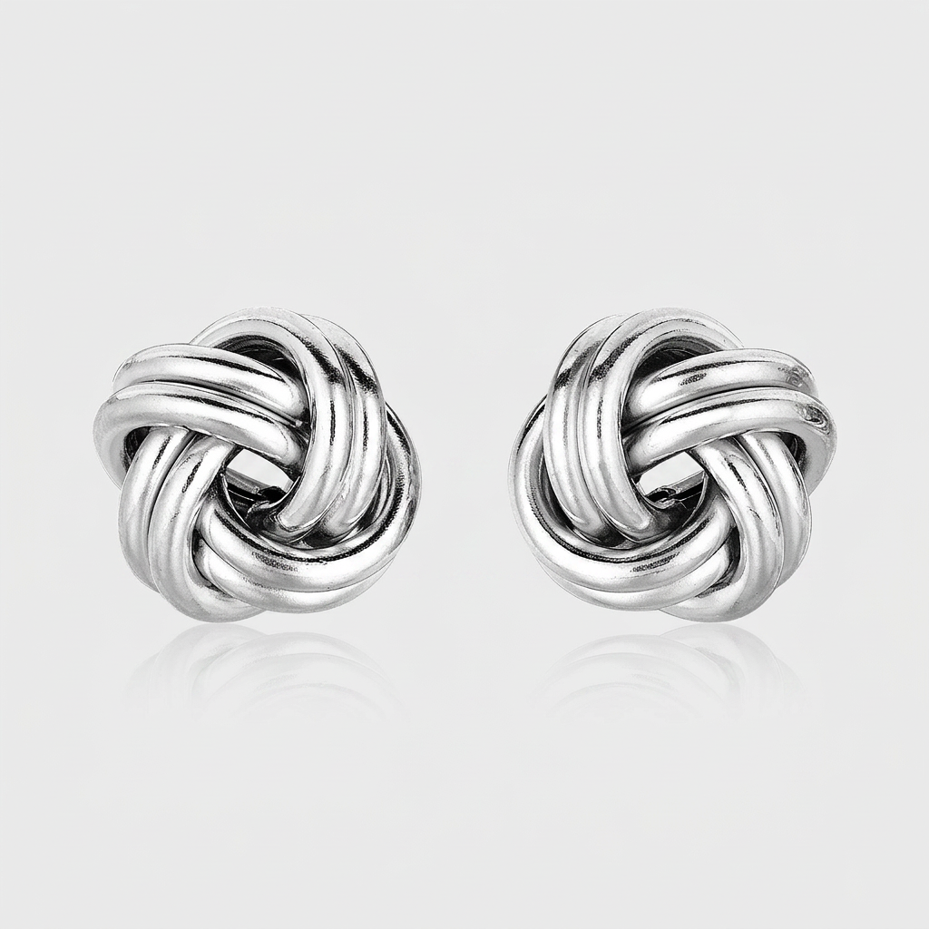 Sterling Silver Polished Love Knot Earrings by Avera Group