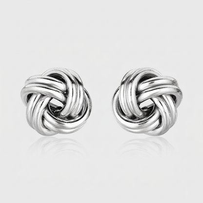 Sterling Silver Polished Love Knot Earrings by Avera Group