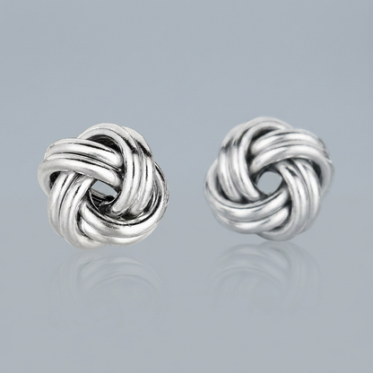 Sterling Silver Polished Love Knot Earrings by Avera Group