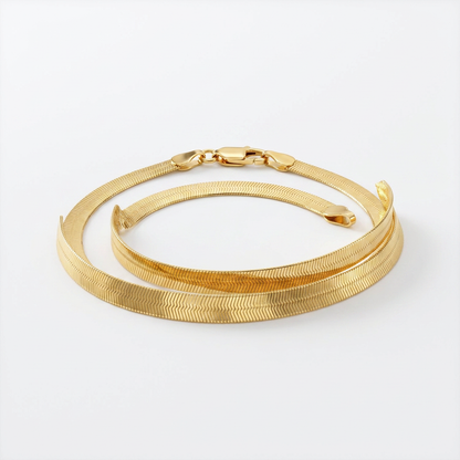 4.0 mm 14k yellow gold super flex herringbone bracelet, Avera Group, view 4