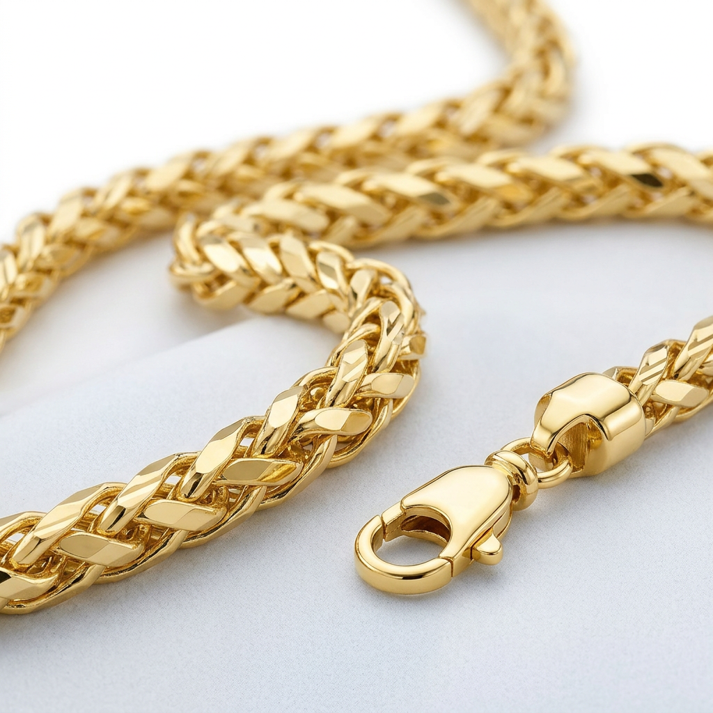 4.0 mm 14k yellow solid gold diamond cut round Franco chain, Avera Group, view 3