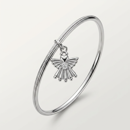 Solitaire Angel Charm Bangle by Avera Group