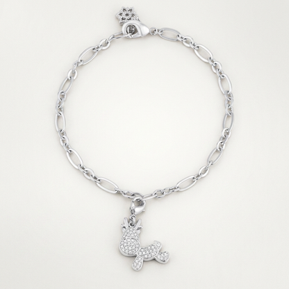 Rudy 0.25ct CZ Reindeer Charm Bracelet by Avera Group