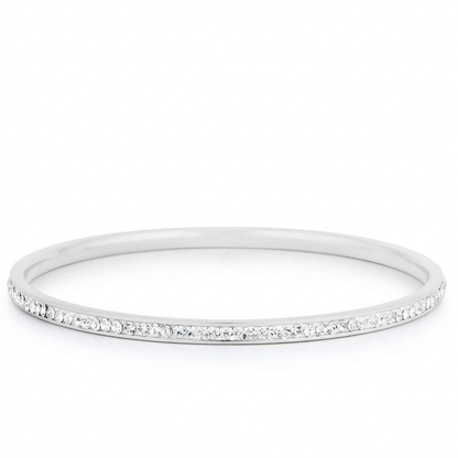 Simple Plated Finish Crystal Bangle by Avera Group