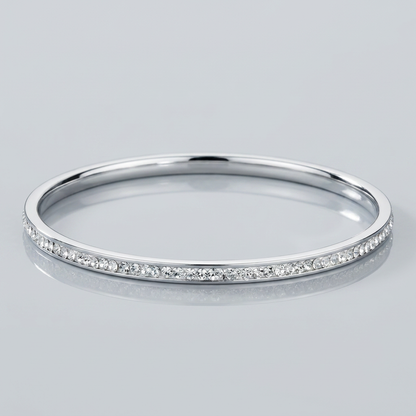 Simple Plated Finish Crystal Bangle by Avera Group