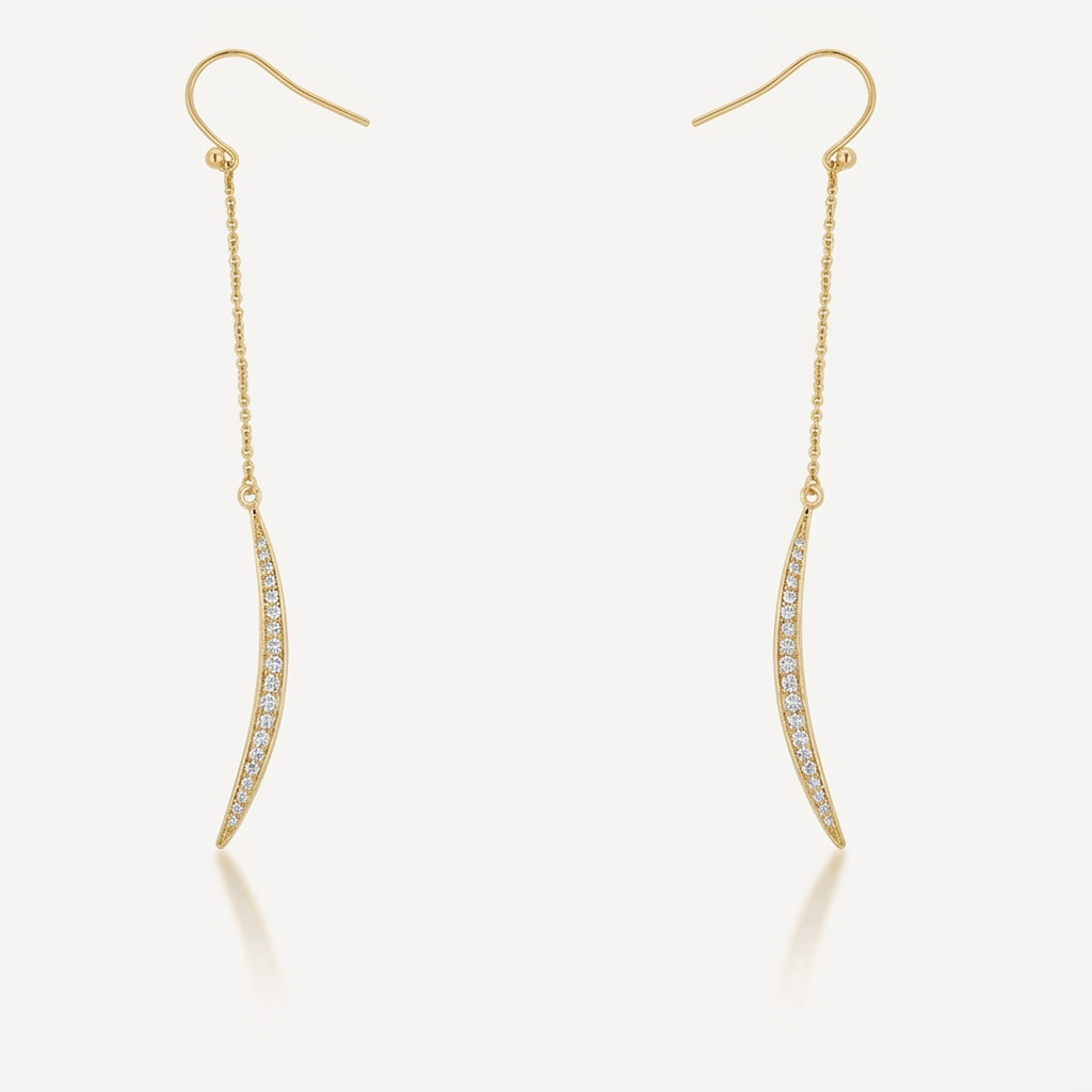 Luna 0.5ct CZ Delicate Moon Drop Earrings by Avera Group