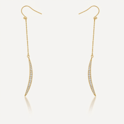 Luna 0.5ct CZ Delicate Moon Drop Earrings by Avera Group