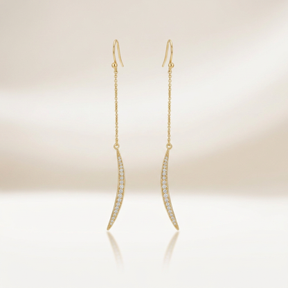 Luna 0.5ct CZ Delicate Moon Drop Earrings by Avera Group