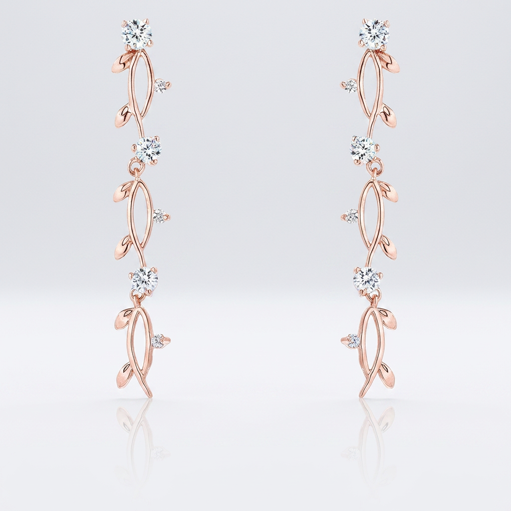 Avera 1.1Ct Vine Design Plated Earrings by Avera Group