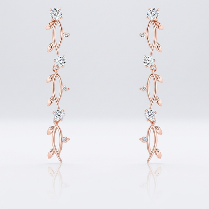 Avera 1.1Ct Vine Design Plated Earrings by Avera Group