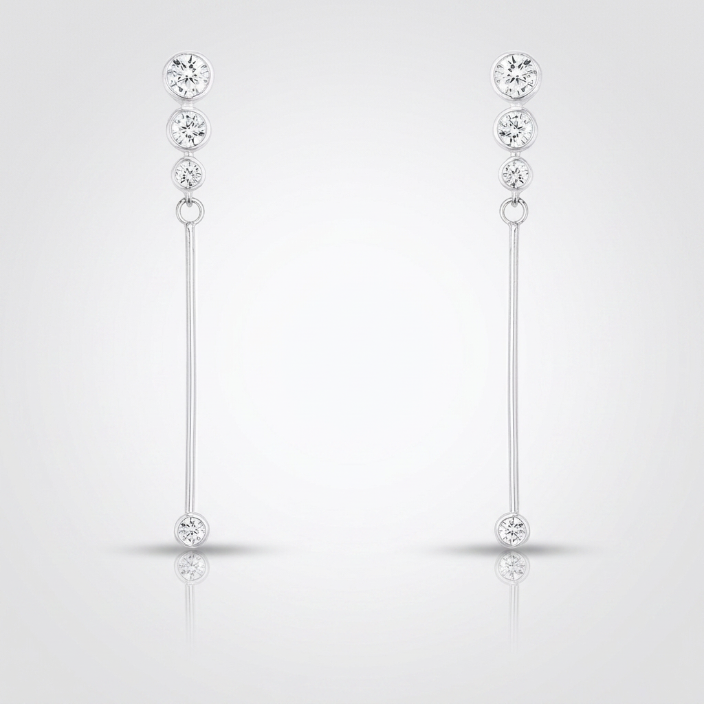 Avera 1.2Ct Graduated Plated Drop Cubic Zirconia Earrings by Avera Group
