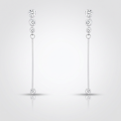 Avera 1.2Ct Graduated Plated Drop Cubic Zirconia Earrings by Avera Group