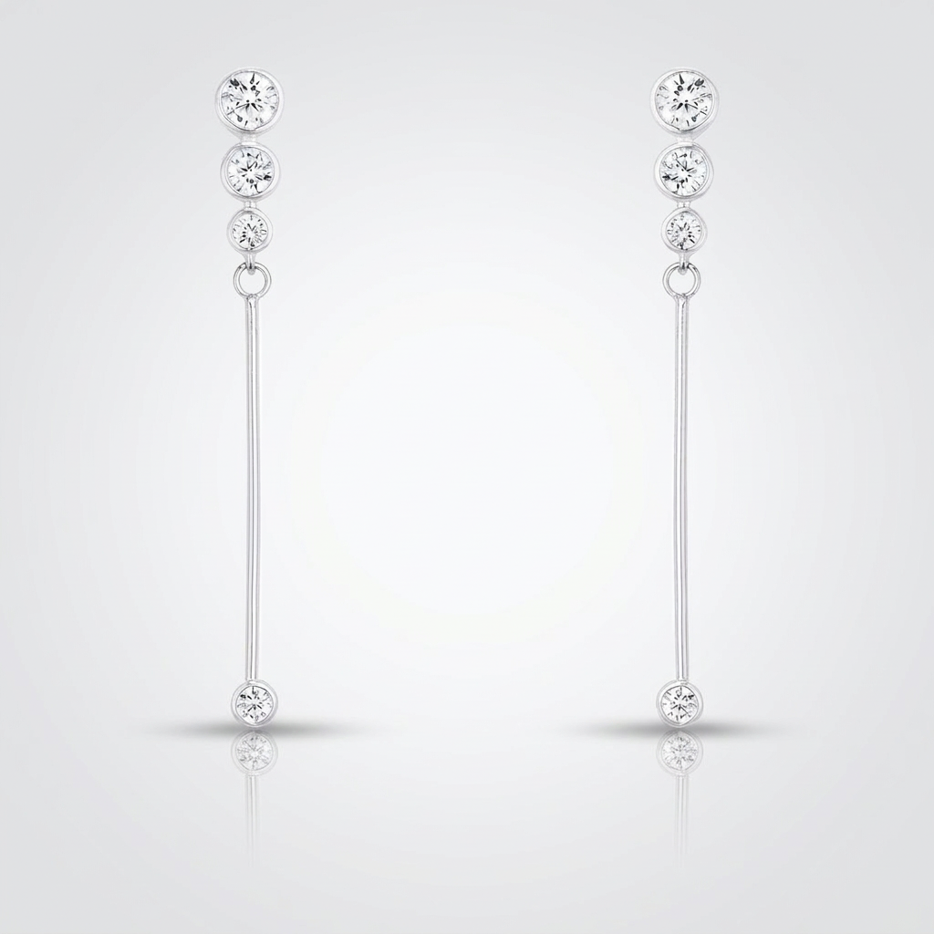 Avera 1.2Ct Graduated Plated Drop Cubic Zirconia Earrings by Avera Group