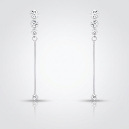 Avera 1.2Ct Graduated Plated Drop Cubic Zirconia Earrings by Avera Group