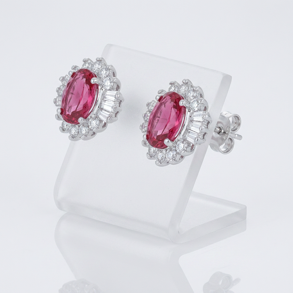 Chrisalee 3.3ct CZ Classic Stud Earrings in Pink by Avera Group