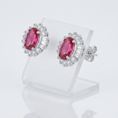Chrisalee 3.3ct CZ Classic Stud Earrings in Pink by Avera Group