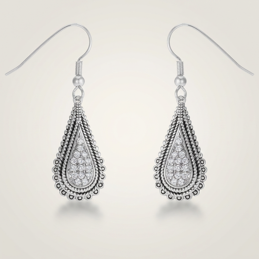 Avera Group .45 ct CZ teardrop earrings, additional image