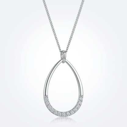 Avera Jewelry Crystal Teardrop Necklace Elegant Silver Pendant by Avera Group