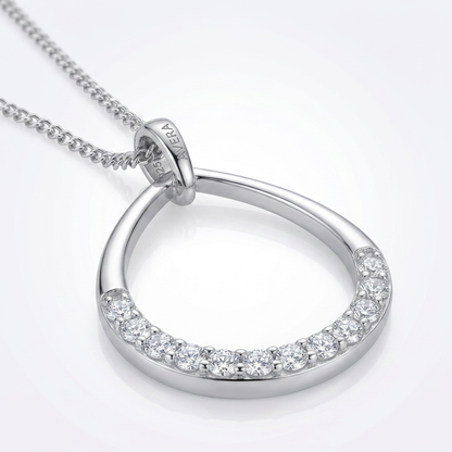 Avera Jewelry Crystal Teardrop Necklace Elegant Silver Pendant by Avera Group