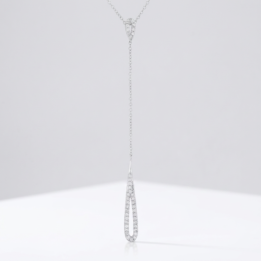 Avera Chrisette 0.4ct Cubic Zirconia Classic Drop Lariat Necklace by Avera Group