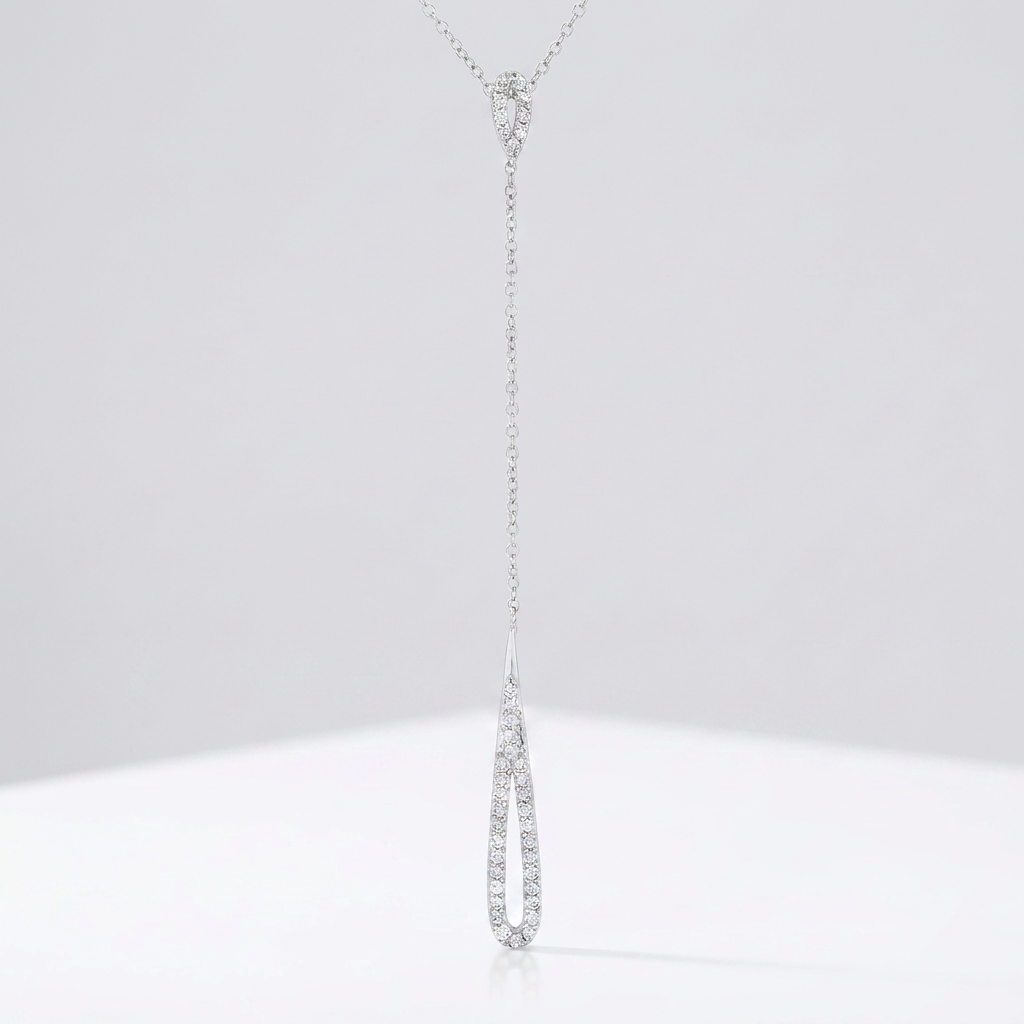 Avera Chrisette 0.4ct Cubic Zirconia Classic Drop Lariat Necklace by Avera Group