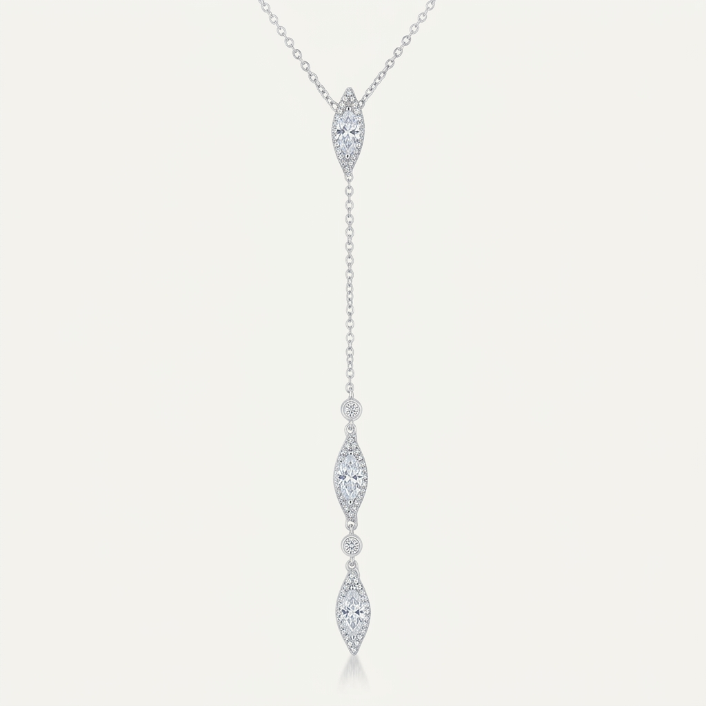 Avera Carmela 0.6ct Cubic Zirconia Classic Drop Lariat Necklace by Avera Group