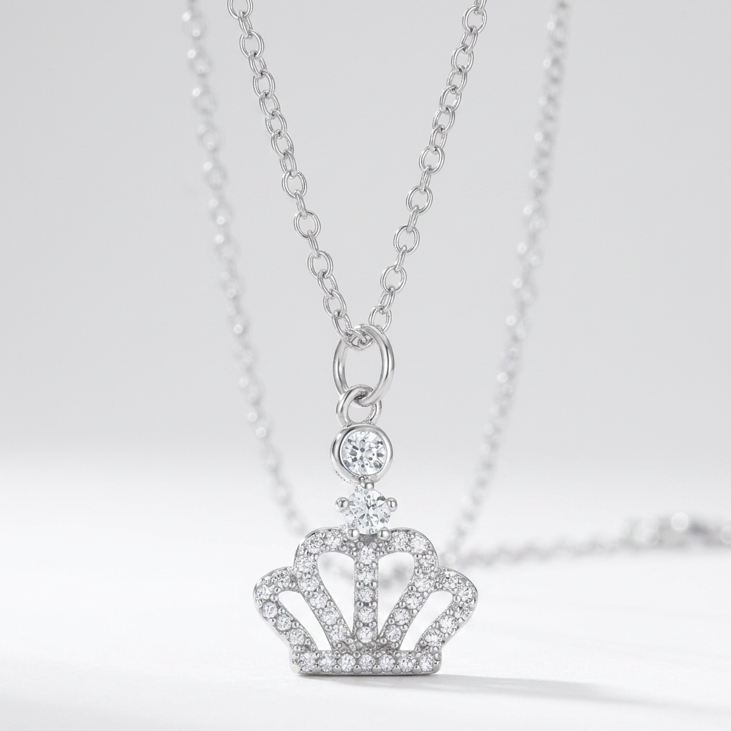 Jewelry Tabitha 0.5 ct Crown Pendant Necklace by Avera Group