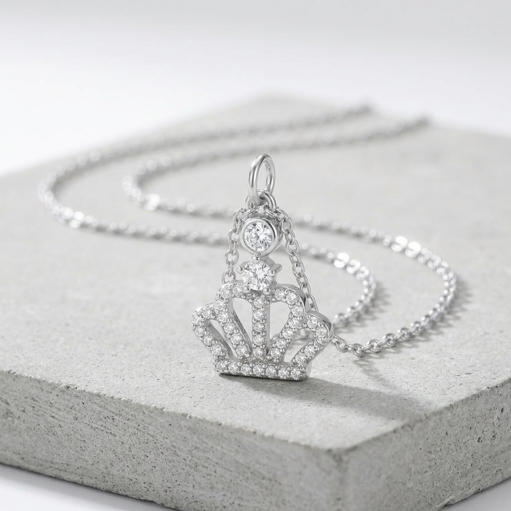 Jewelry Tabitha 0.5 ct Crown Pendant Necklace by Avera Group