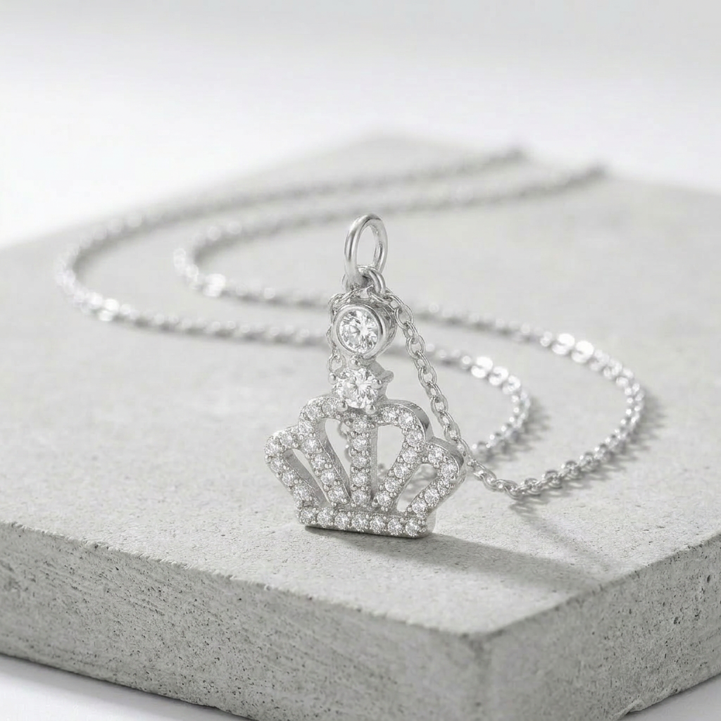Jewelry Tabitha 0.5 ct Crown Pendant Necklace by Avera Group