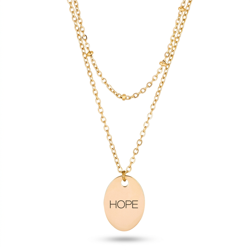 Avera Double Chain Hope Necklace In Radiant Gold by Avera Group