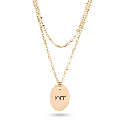 Avera Double Chain Hope Necklace In Radiant Gold by Avera Group