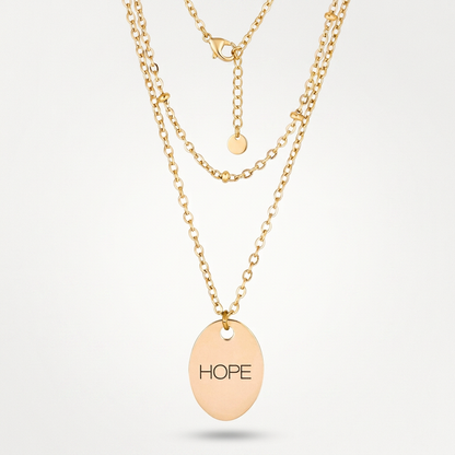 Avera Double Chain Hope Necklace In Radiant Gold by Avera Group