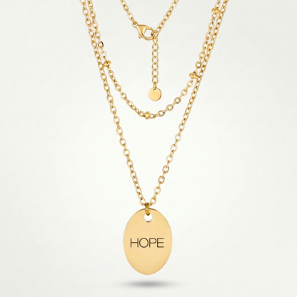 Avera Double Chain Hope Necklace In Radiant Gold by Avera Group