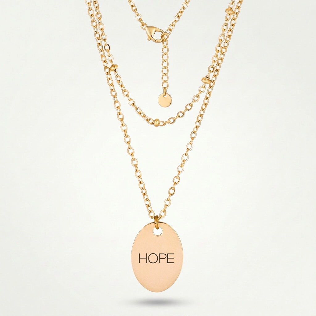 Avera Double Chain Hope Necklace In Radiant Gold by Avera Group