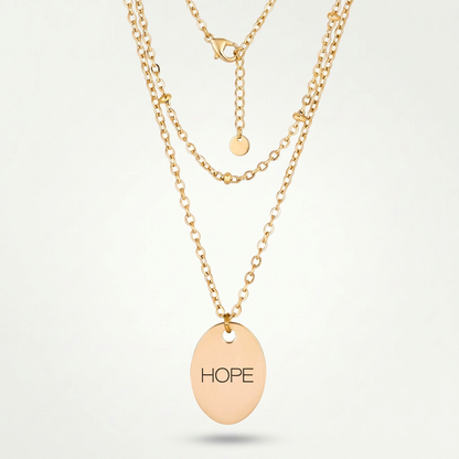 Avera Double Chain Hope Necklace In Radiant Gold by Avera Group