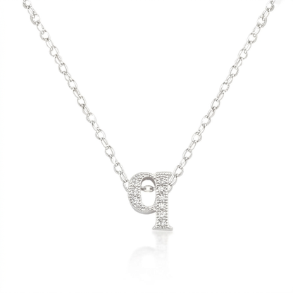 Avera Micro-Pave Initial Q Pendant In Sterling Silver by Avera Group
