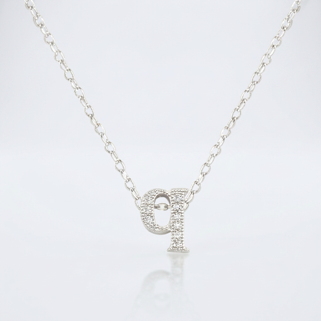 Avera Micro-Pave Initial Q Pendant In Sterling Silver by Avera Group