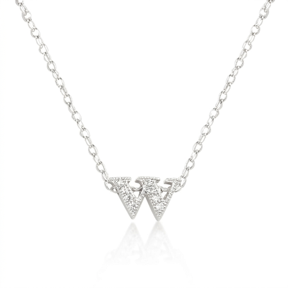 Avera Micro-Pave Initial W Pendant In Sterling Silver by Avera Group