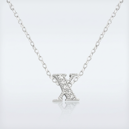Avera Micro-Pave Initial X Pendant In Sterling Silver by Avera Group