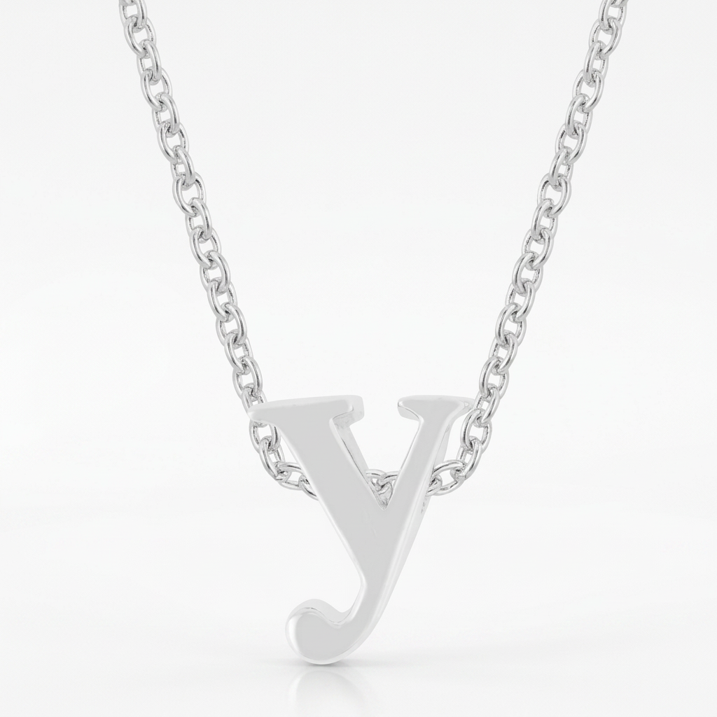 Avera Finish Initial Y Pendant Sterling Silver Necklace by Avera Group