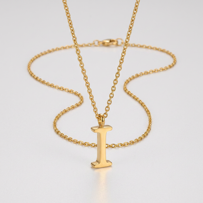 Avera Elaina Stainless Steel I Initial Necklace Gold Tone by Avera Group