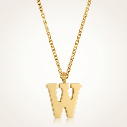 Avera Elaina Stainless Steel W Initial Necklace Gold Tone by Avera Group