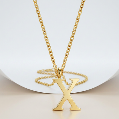 Avera Elaina Stainless Steel X Initial Necklace by Avera Group