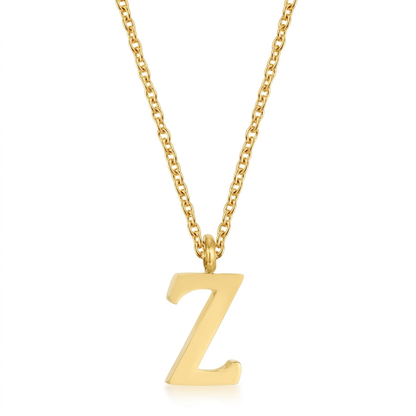 Avera Elaina Stainless Steel Z Initial Necklace Gold by Avera Group
