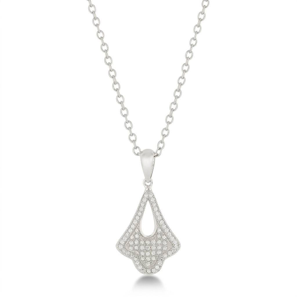 Avera Elegant Tear Drop Dangle Pendant in Polished Silver by Avera Group